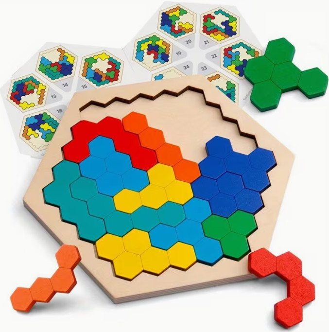 3D Hexagon Holz-Puzzle