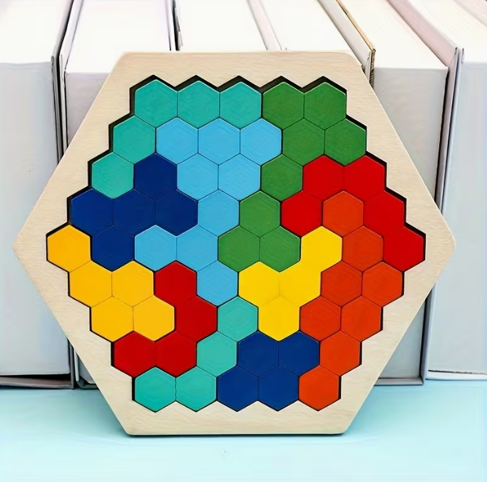 3D Hexagon Holz-Puzzle