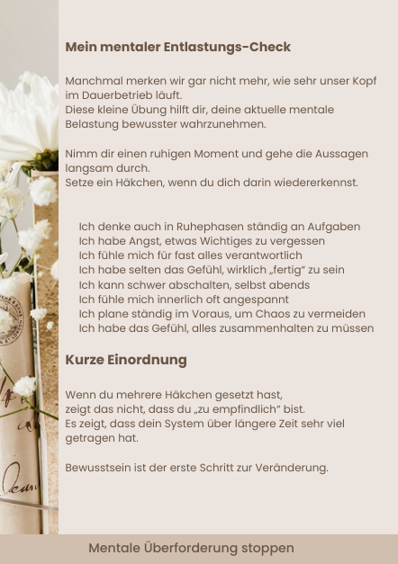 Struktur & mentale Entlastung im Alltag - digitaler Download