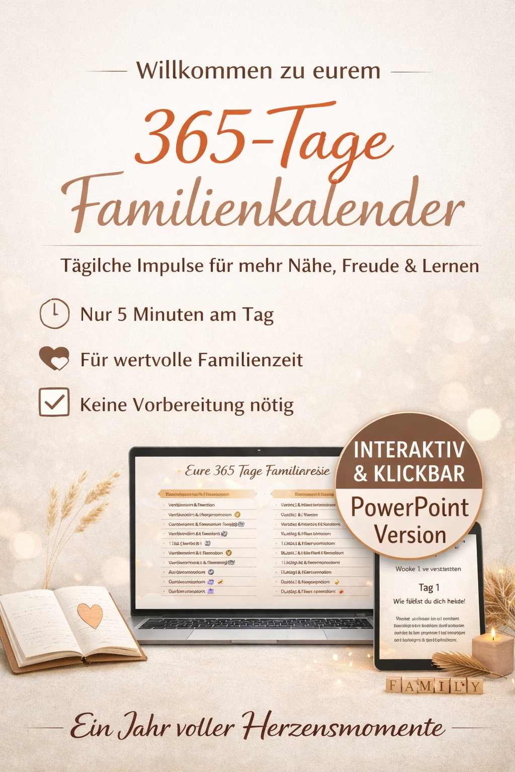 365 Tage Familienkalender - digitaler Download