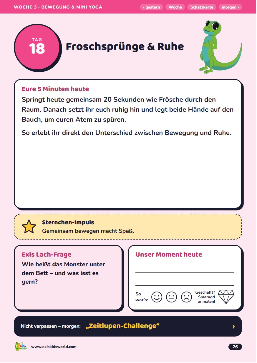 Tagesseite aus dem Familienzeit-Begleiter: Tag 18